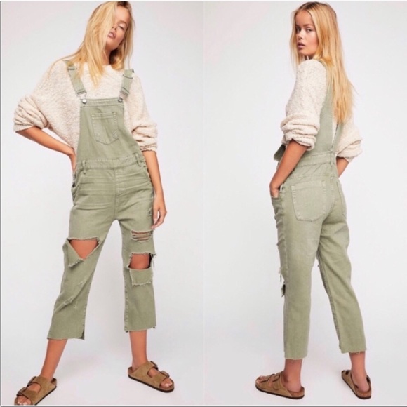 One Teaspoon Free People Hooligan Distressed Overalls, sz 27 - Picture 4 of 10
